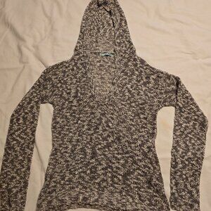 Maurices brown/cream Knit‎ Hooded Sweater Long-Sleeves